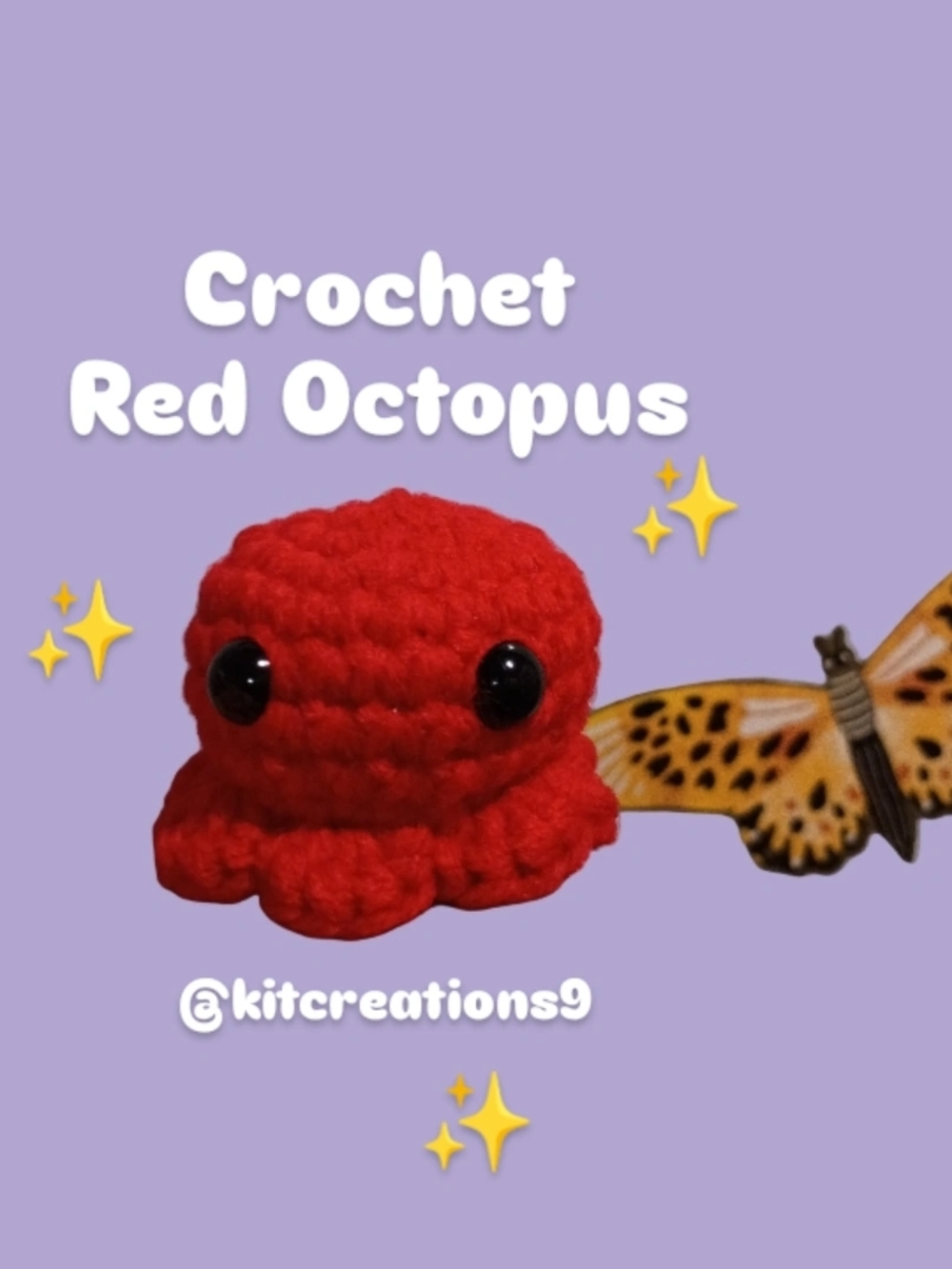 4PC  Handmade Red Crochet Octopus Amigurumi